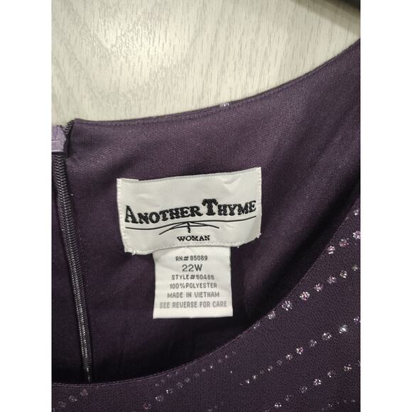 Women's Sequin Look Sleeveless Dark Purple Dress Plus 22W Whimsigoth Fairy - Picture 5 of 8